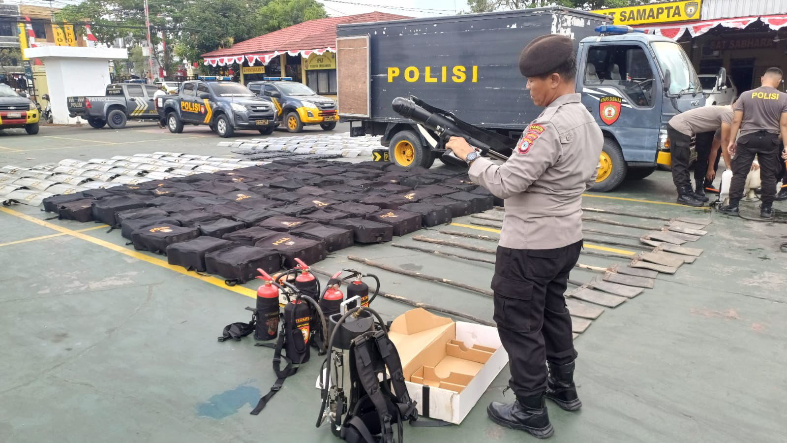 Sewaktu Dibutuhkan Semua Siap, Polresta Banjarmasin Cek Peralatan ini