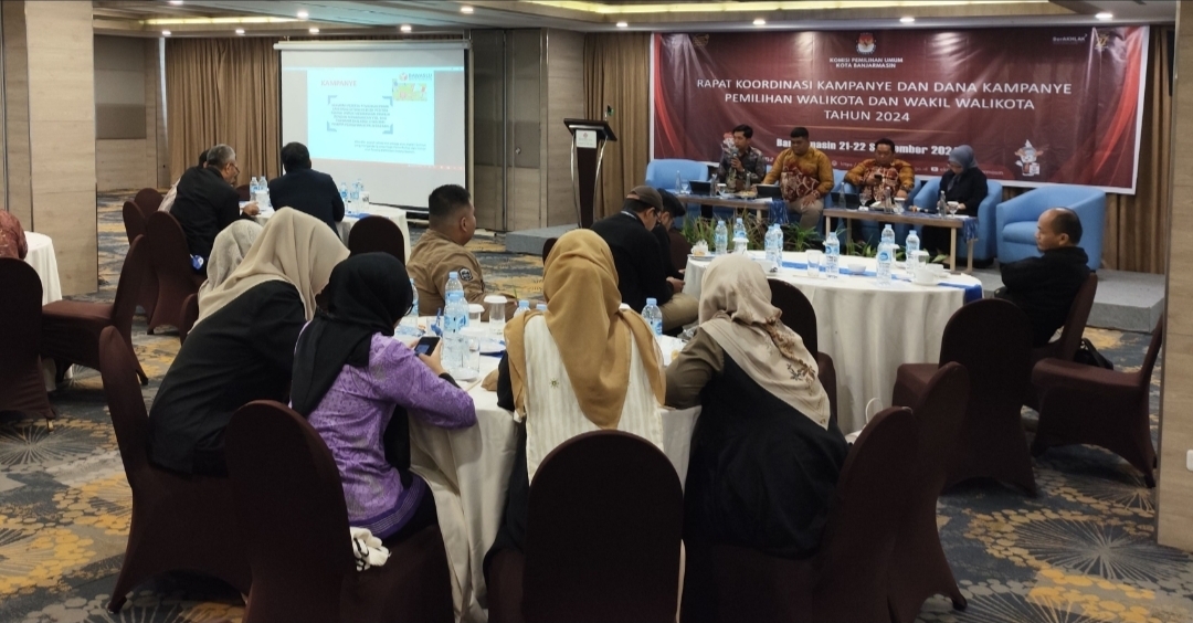 KPU Banjarmasin Gelar Rakor Kampanye dan Dana Kampanye, Ingatkan Bapaslon untuk Segera Buka Rekening Khusus