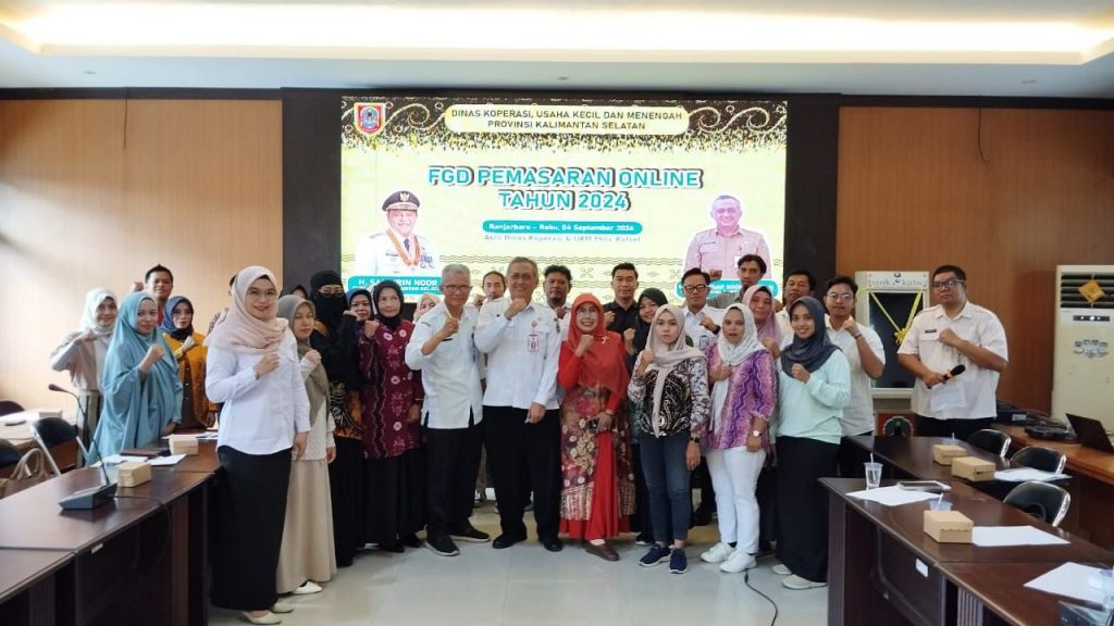 Dinaskop Dan UKM Kalsel Gelar FGD Pemasaran Online Bersama Pelaku UMKM Banua