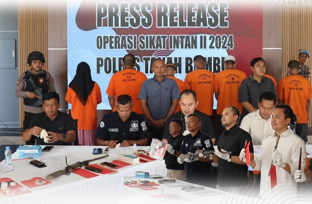 Polres Tanah Bumbu Gelar Press Release Hasil Operasi Sikat Intan II Tahun 2024, Ada 36 Perkara!
