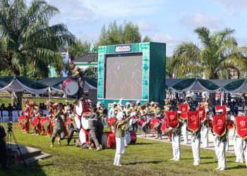 Drum Band Satpol PP Balangan Curi Perhatian di Hari Jadi ke-22