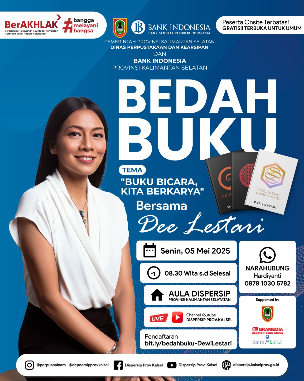 Dee Lestari Hadir di Banjarmasin, Ajak Masyarakat Berkarya Lewat Buku