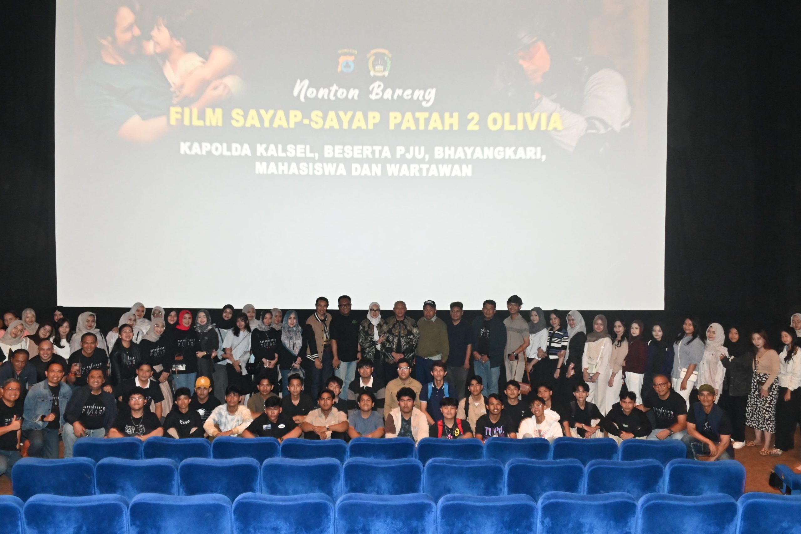Kapolda Kalsel Nobar Film Sayap-Sayap Patah 2 Bersama Mahasiswa dan Media