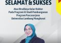 Selamat & Sukses Dr. Maya Sari Dewi Dosen FEB ULM Atas Diraihnya Gelar Doktor S3