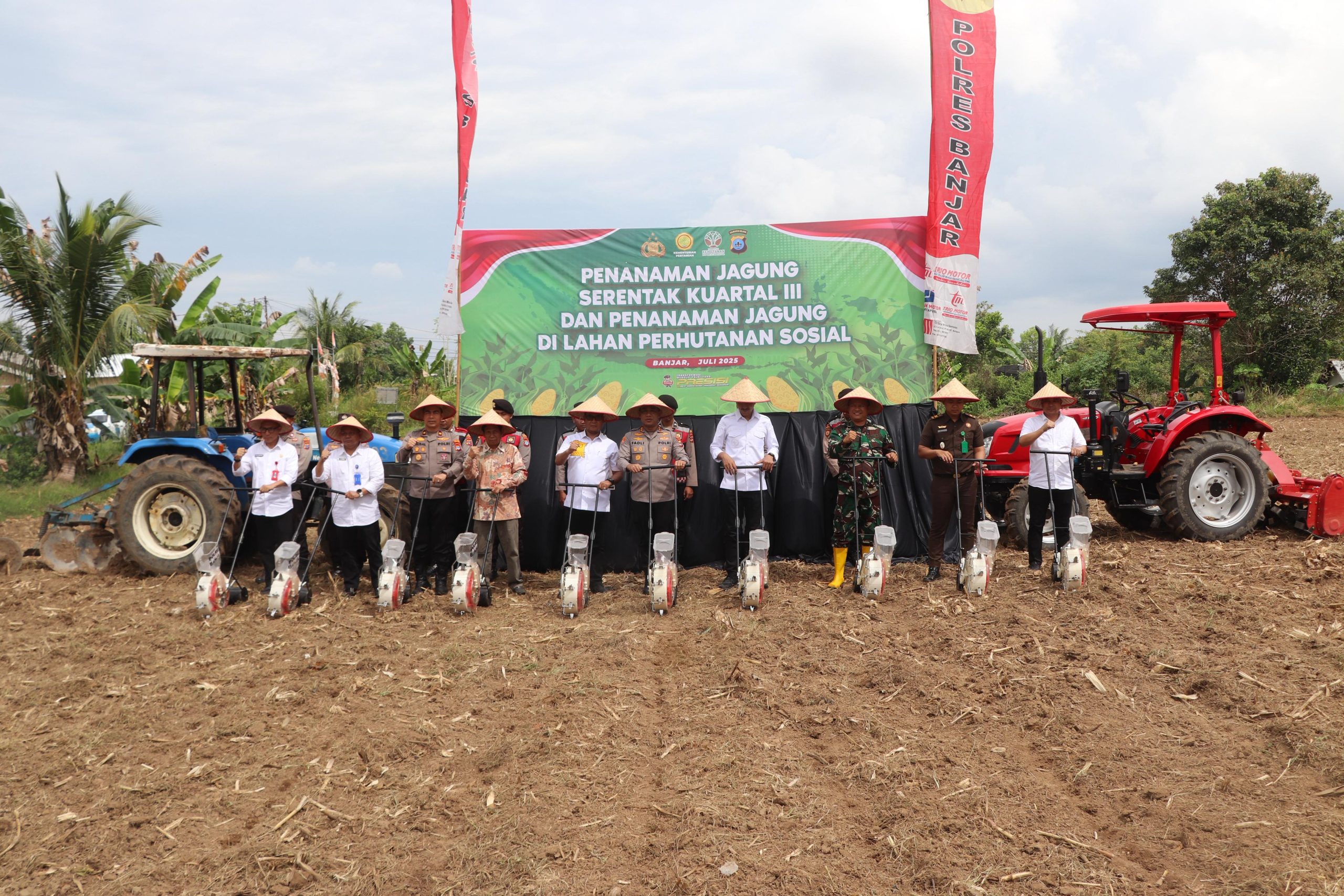Pemkab Banjar dan Polres Tanam Jagung Serentak Dukung Program Satu Juta Hektar Swasembada Pangan