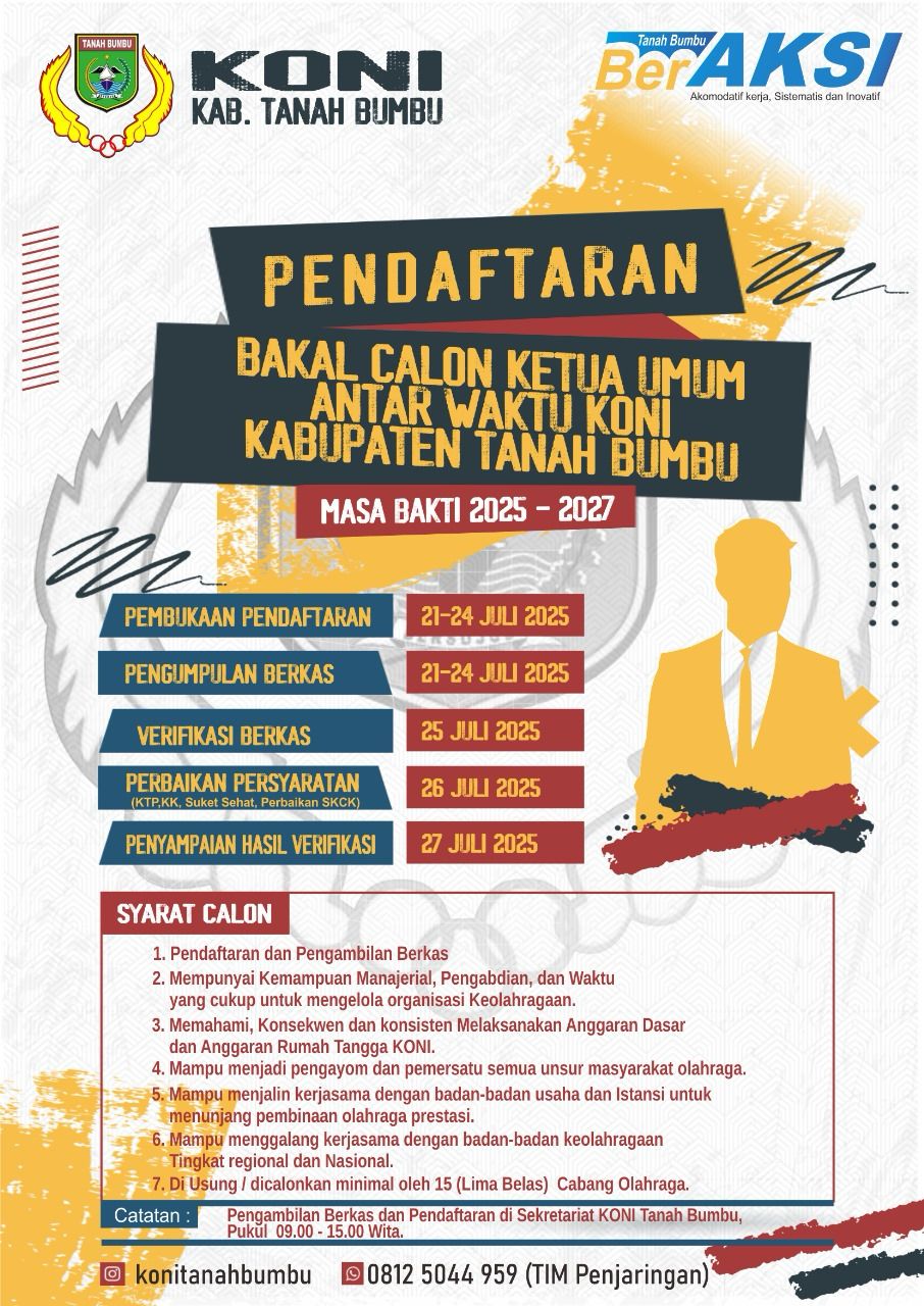 Cari Pemimpin Baru, KONI Tanah Bumbu Mulai Proses Penjaringan Calon Ketua