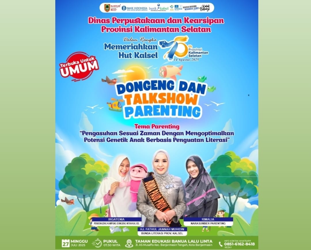 Dispersip Kalsel Ajak Orang Tua Tingkatkan Peran dalam Pengasuhan Lewat Dongeng dan Talkshow Parenting