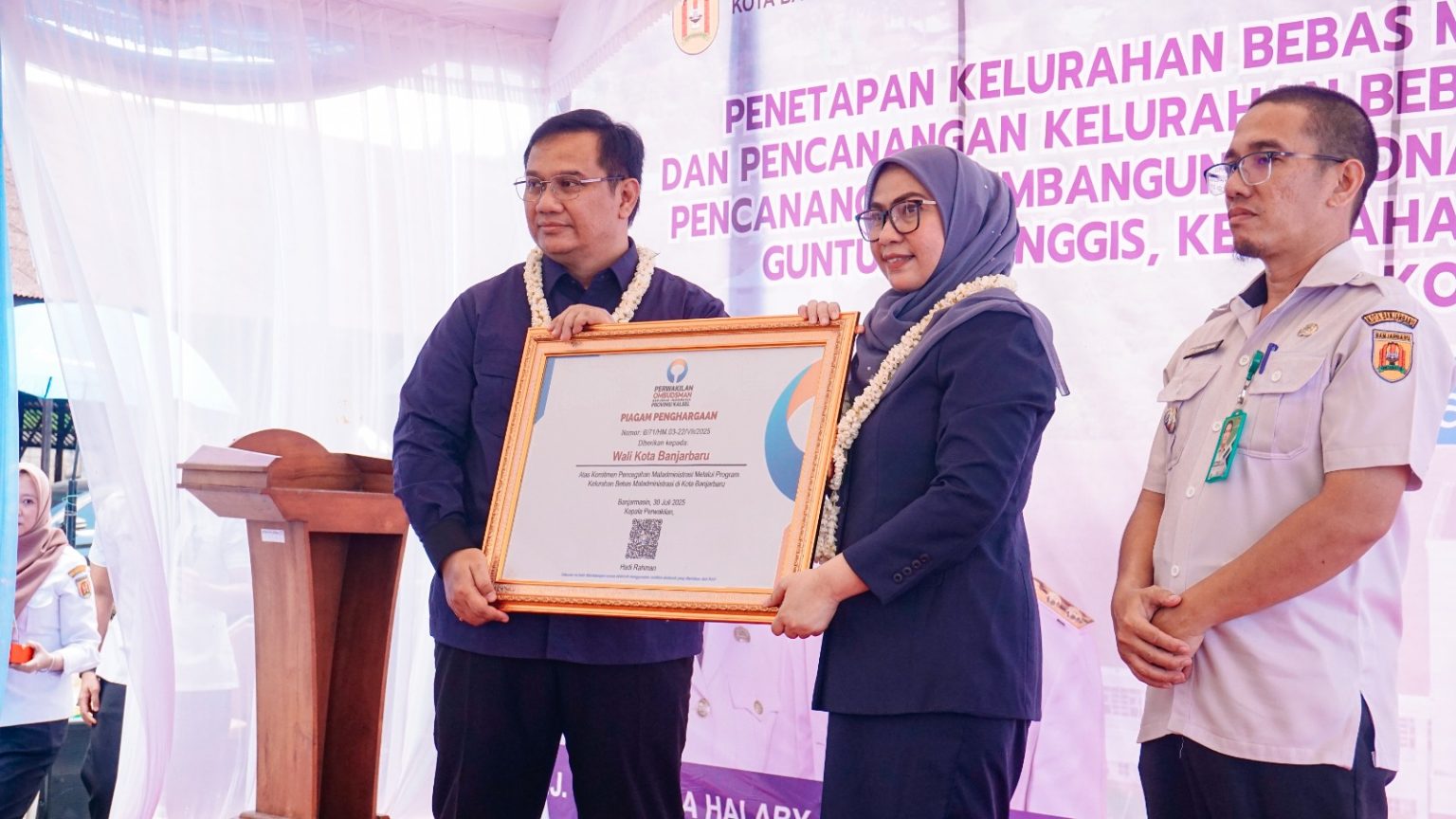 Kelurahan Mentaos Jadi Pelopor Kelurahan Bebas Maladministrasi Pertama di Indonesia