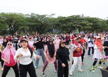 Senam Ceria dan Gema Cermat Warnai Peringatan HUT RI ke-80 di Tapin