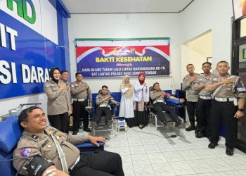 HUT Lalu Lintas ke-70, Satlantas Polres HST Ajak Masyarakat Tebar Kepedulian Lewat Donor Darah