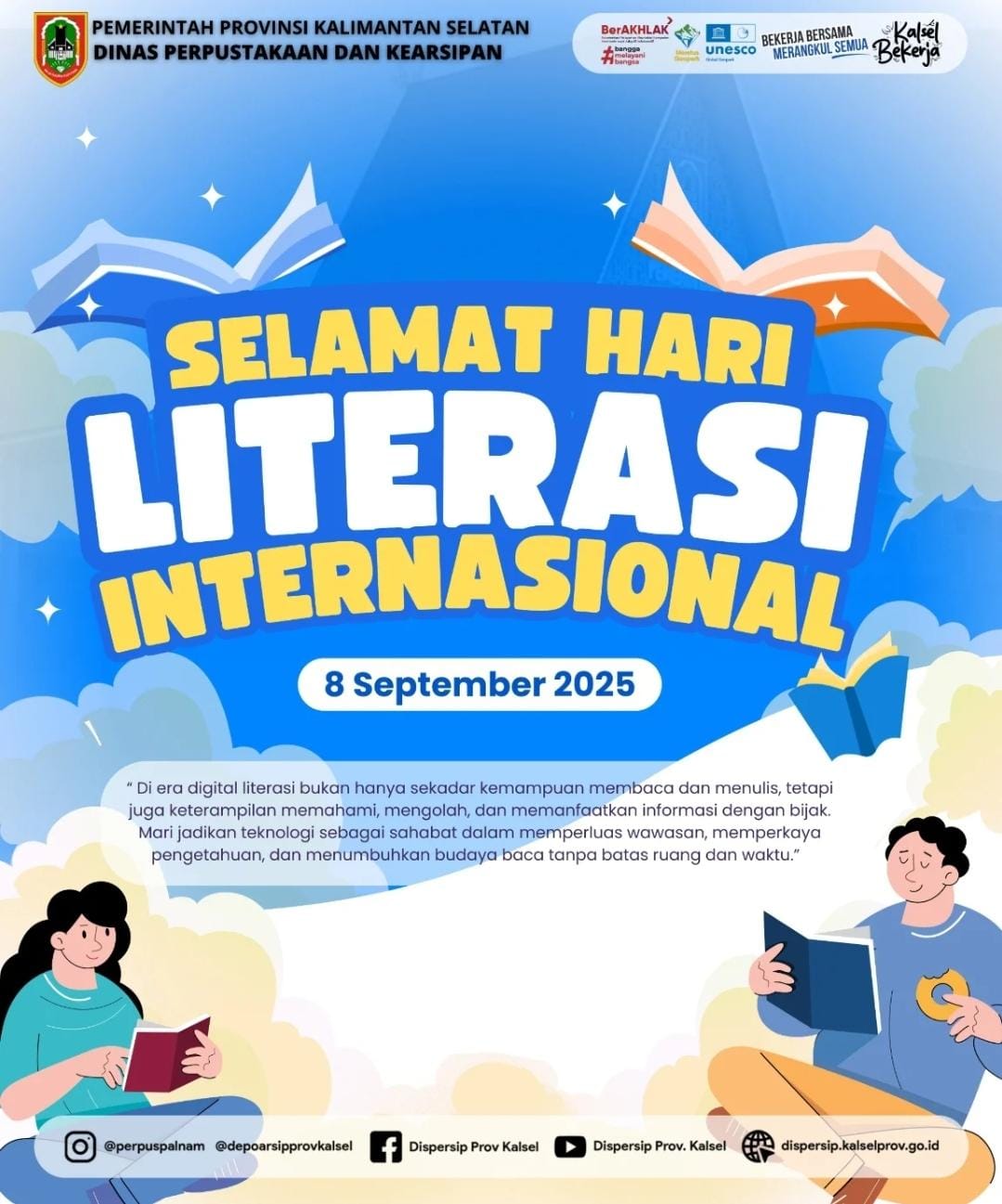 Dispersip Kalsel Ajak Masyarakat Maknai Literasi di Era Digital