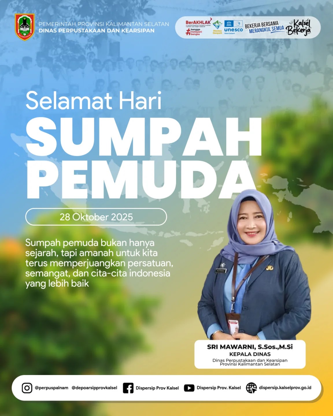 Dispersip Kalsel Ajak Generasi Muda Jaga Semangat Persatuan di Momen Sumpah Pemuda