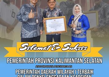 Pemprov Kalsel Raih Penghargaan Terbaik dalam Penyelenggaraan Kearsipan