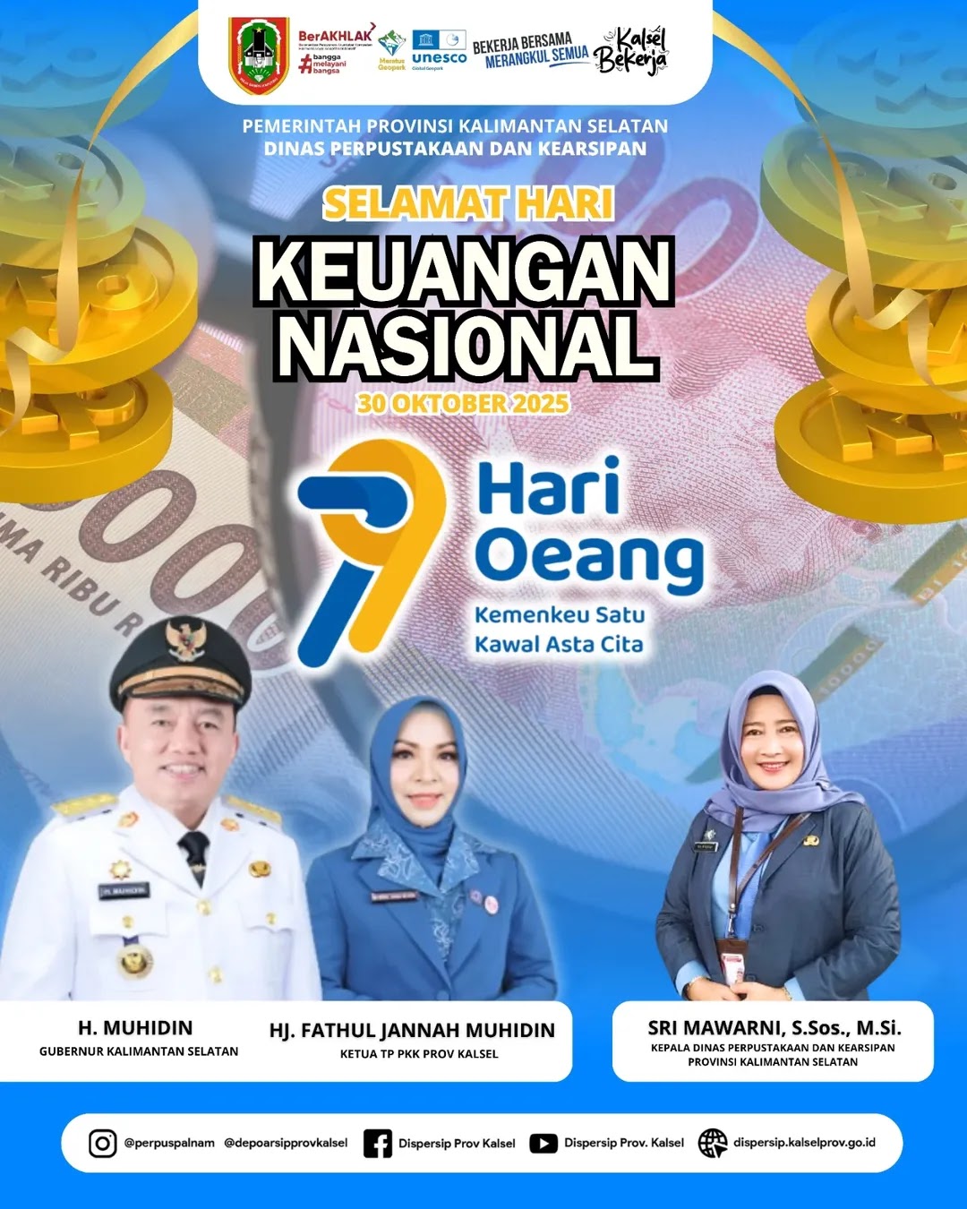 Kadispersip Kalsel Ucapkan Selamat Hari Keuangan Nasional 2025