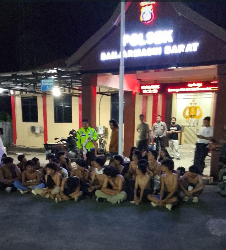 Polsek Banjarmasin Barat Gagalkan Aksi Tawuran, 34 Anak di Bawah Umur Diamankan