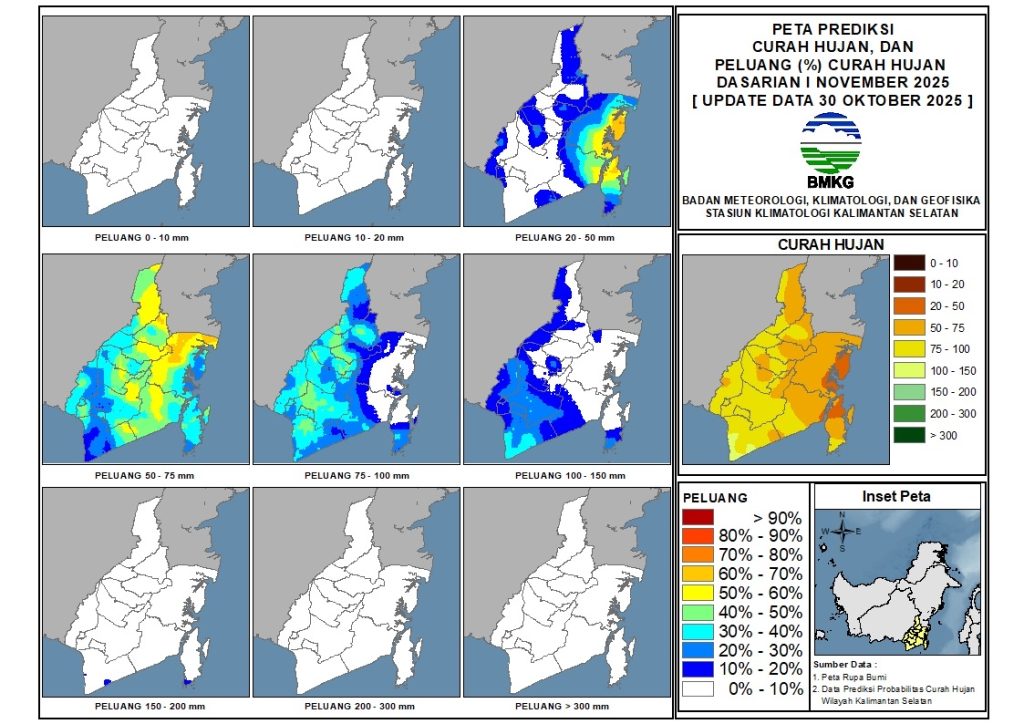 Curah Hujan di Kalsel Mulai Naik, BMKG Imbau Warga Siaga Genangan dan Angin Kencan