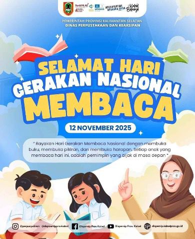 Hari Gerakan Nasional Membaca: Dispersip Kalsel Ajak Warga ‘Buka Buku, Buka Harapan’