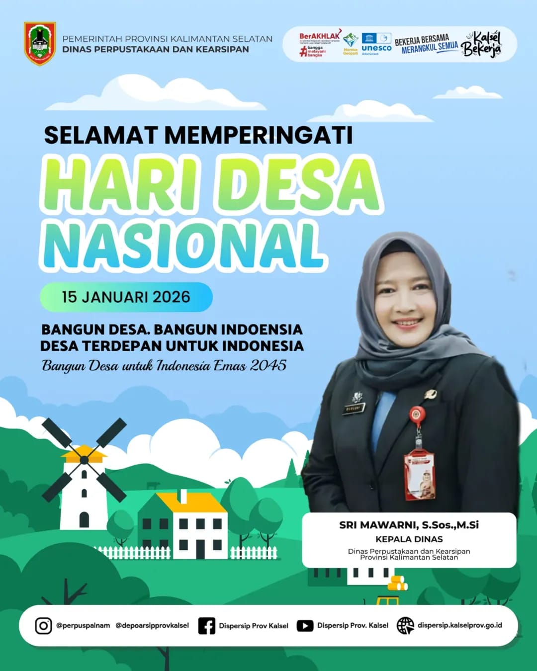 Peringati Hari Desa Nasional 2026, Kadispersip Kalsel Tekankan Peran Desa sebagai Fondasi Literasi Bangsa