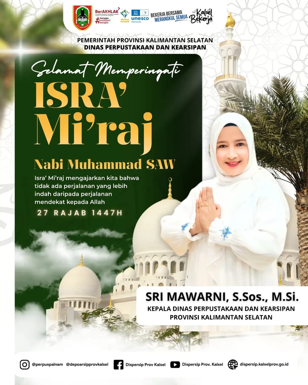 Kadispersip Kalsel Ajak Jadikan Isra Mi’raj Momentum Perkuat Integritas dan Pelayanan Publik