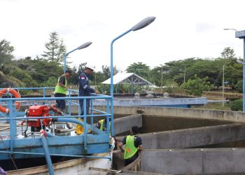 Jaga Kualitas Air Tetap Optimal, PAM Bandarmasih Bersihkan Reservoar IPA II Pramuka