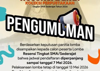 Dispersip Kalsel Perpanjang Pendaftaran Lomba Resensi Buku Tingkat SMA 2026
