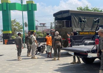 Satpol PP Balangan Tertibkan PKL dan Penyedia Mainan Anak di Kawasan Taman Sanggam