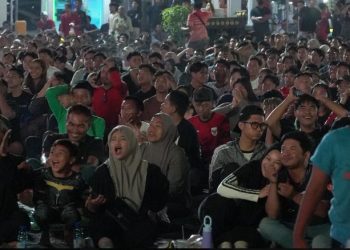 Ratusan Warga Banjarmasin Rayakan Kemenangan Timnas Indonesia atas Mozambique