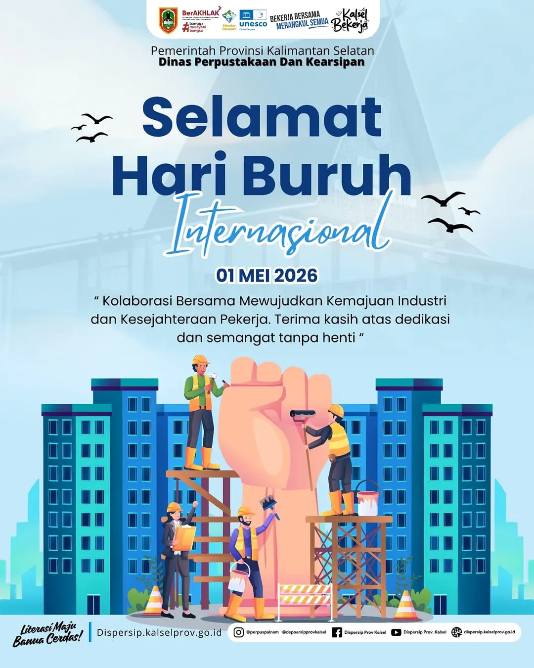 Dispersip Kalsel Peringati Hari Buruh Internasional 2026, Apresiasi Dedikasi Para Pekerja