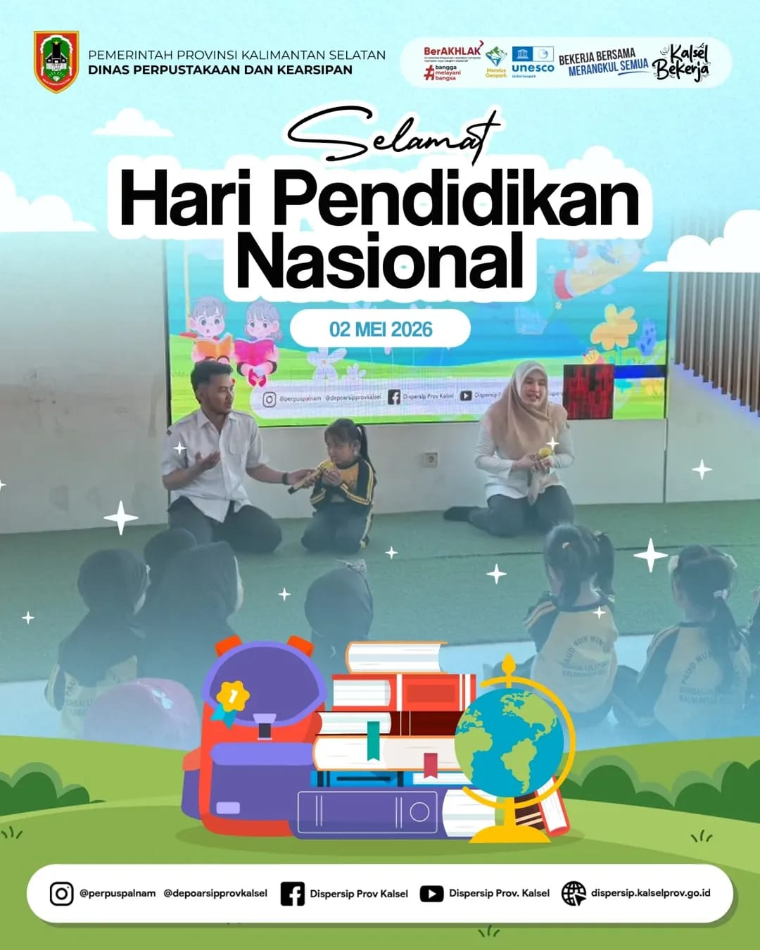 Dispersip Kalsel Ucapkan Selamat Hari Pendidikan Nasional 2026, Perkuat Semangat Literasi dan Pembelajaran