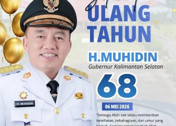 Dispersip Kalsel Ucapkan Selamat Ulang Tahun ke-68 Gubernur H. Muhidin