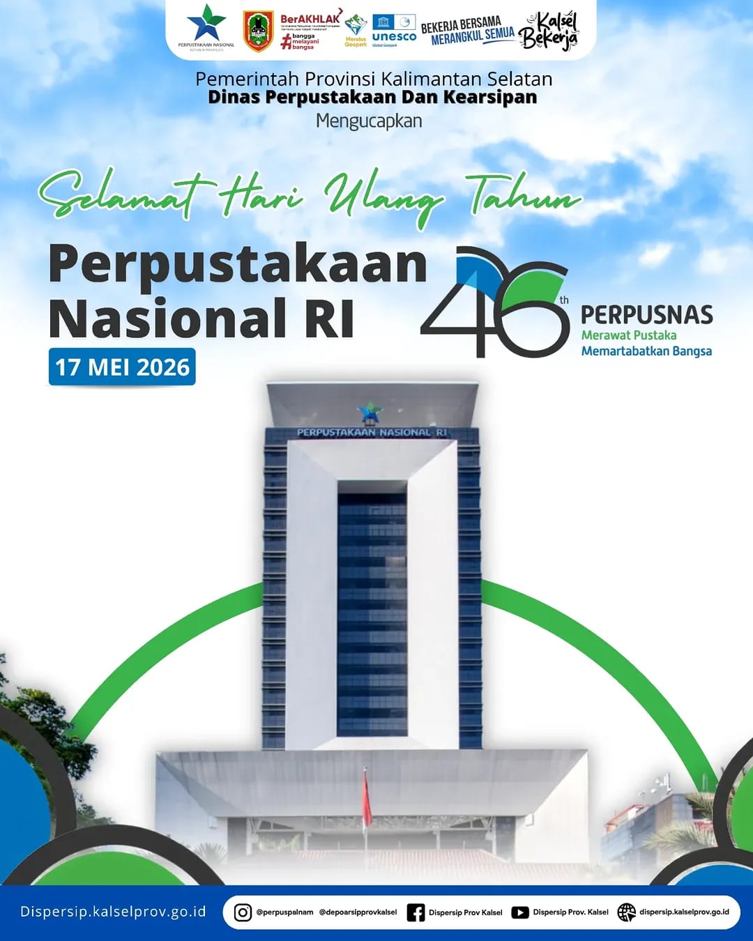 Dispersip Kalsel Ucapkan Selamat HUT ke-46 Perpustakaan Nasional RI