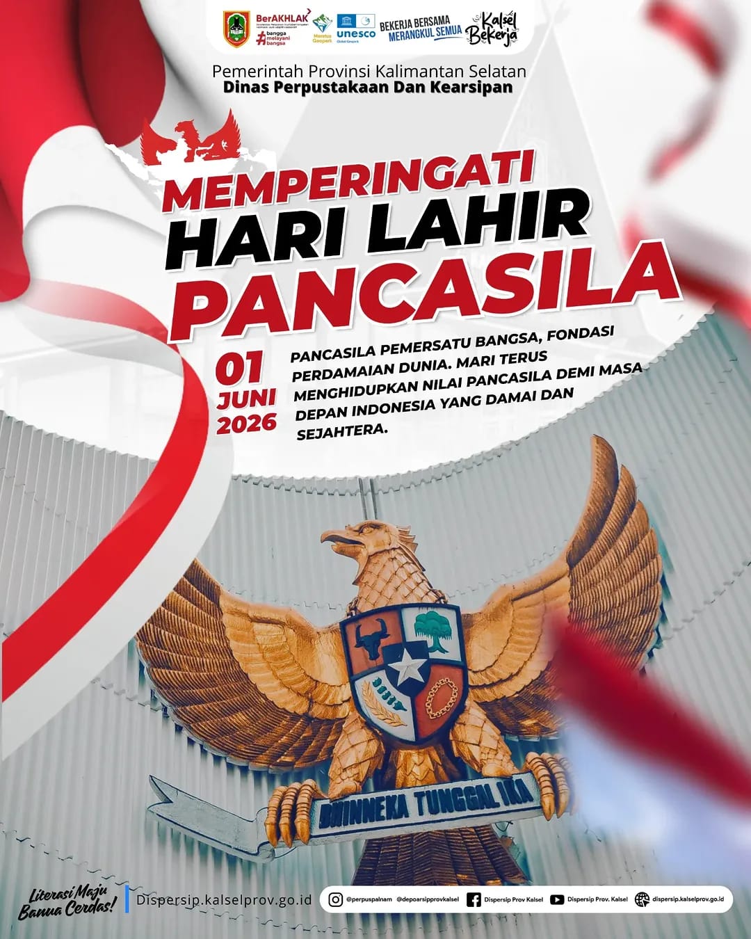 Dispersip Kalsel Peringati Hari Lahir Pancasila 2026, Ajak Masyarakat Perkuat Persatuan Bangsa