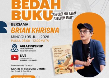 Bedah Buku Brian Khrisna Hadir di Banjarmasin, Dispersip Kalsel Ajak Masyarakat Tingkatkan Budaya Literasi