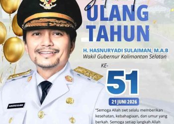 Wagub Kalsel H. Hasnuryadi Sulaiman Genap 51 Tahun, Dispersip Kalsel Sampaikan Doa dan Harapan Terbaik