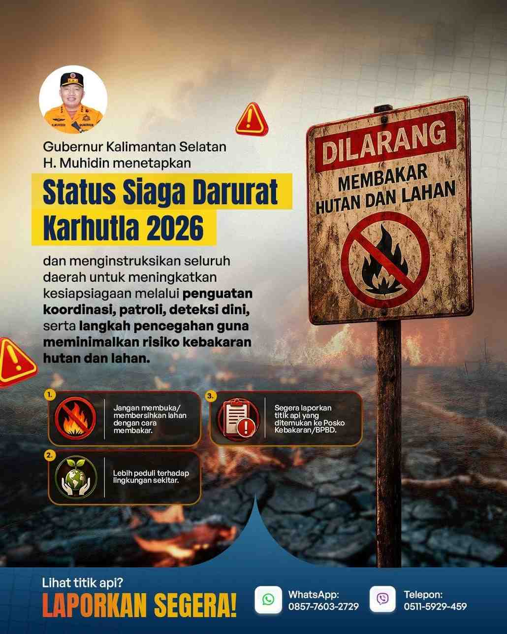 Kalsel Tetapkan Status Siaga Darurat Karhutla 2026, Masyarakat Diminta Tingkatkan Kewaspadaan