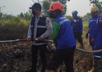 Karhutla Guntung Damar Belum Sepenuhnya Padam, Tim Gabungan Perketat Pembasahan