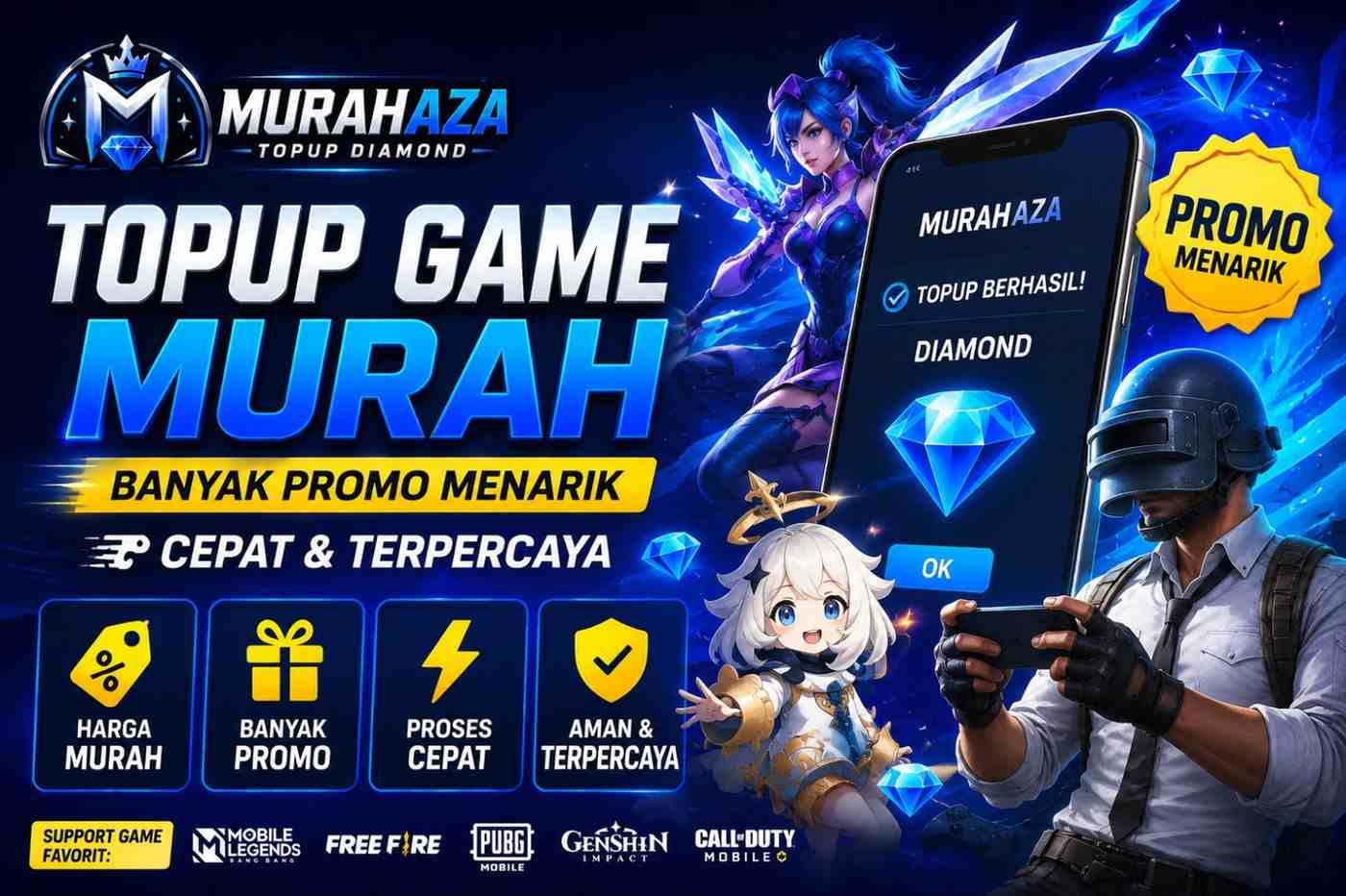 Murahaza Topup Game Murah, Banyak Promo Menarik, Cepat & Terpercaya
