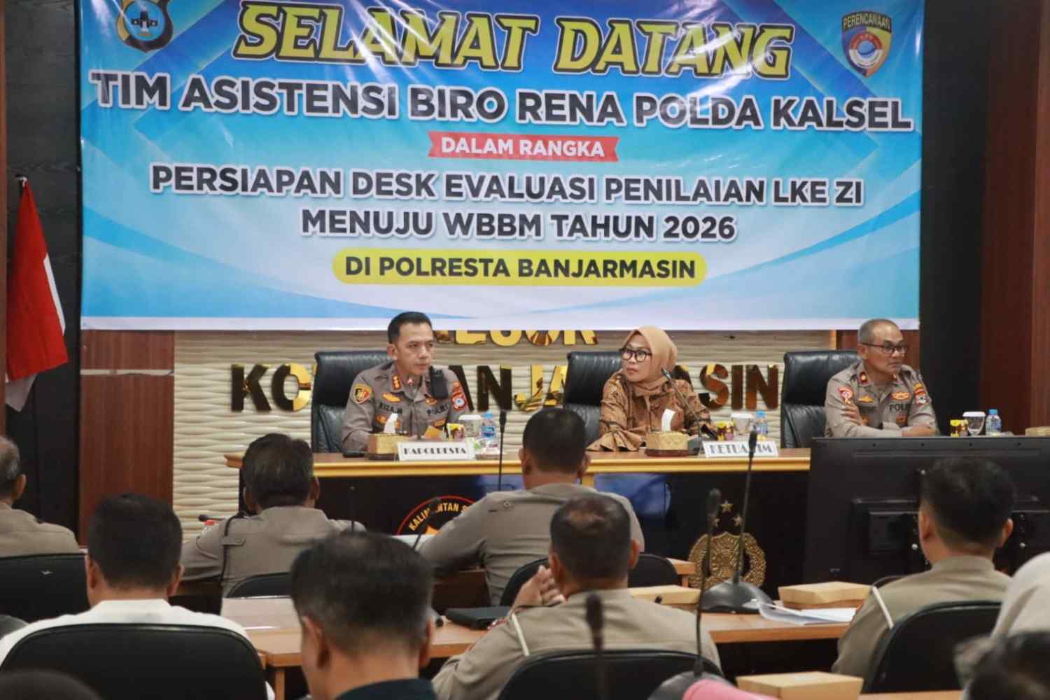 Menuju WBBM, Polresta Banjarmasin Terima Evaluasi dan Asistensi Biro Rena