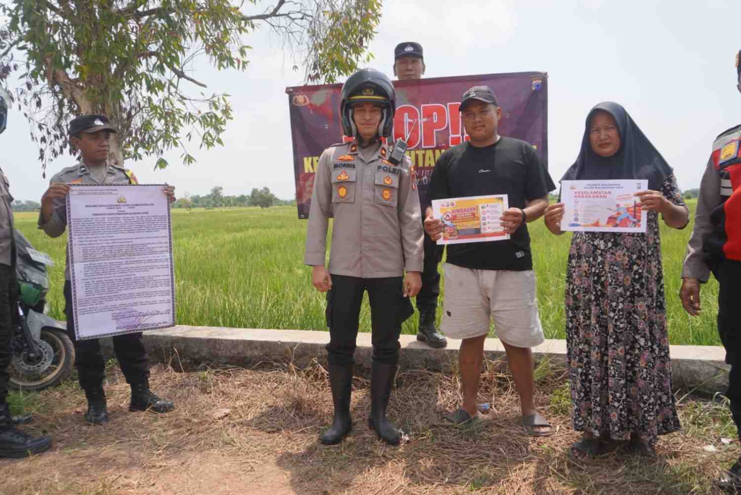 Cegah Karhutla, Polsek Banjarmasin Timur Patroli ke Lahan Pertanian dan Perkebunan