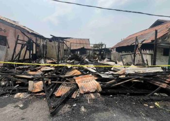 Pagi Buta, Kebakaran Hanguskan Empat Rumah dan Motor di Jalan Pandu Banjarmasin