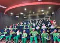 Siswa MI Al Falah Banjarmasin Antusias Nonton Film Edukasi di Perpustakaan Palnam