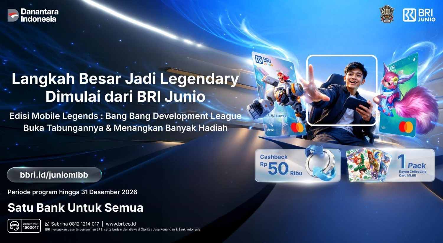 BRI Junio Gandeng Mobile Legends, Tawarkan Kartu Debit Edisi Khusus dan Cashback Rp50 Ribu